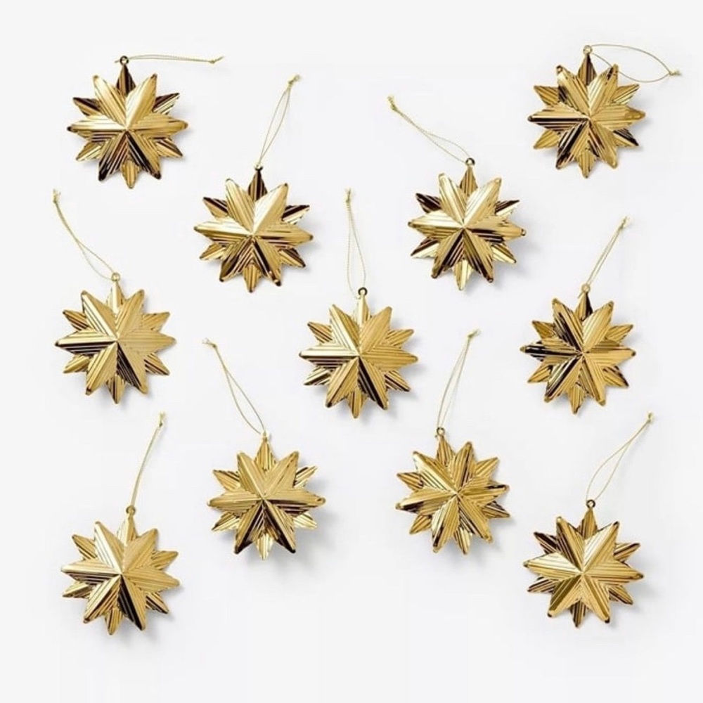 Studio McGee Set of 11 Hammered Gold Metal Star Decorative Ornaments - Threshold
